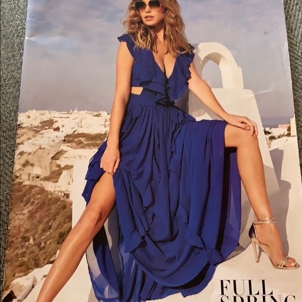 Ruffle cutout maxi dress